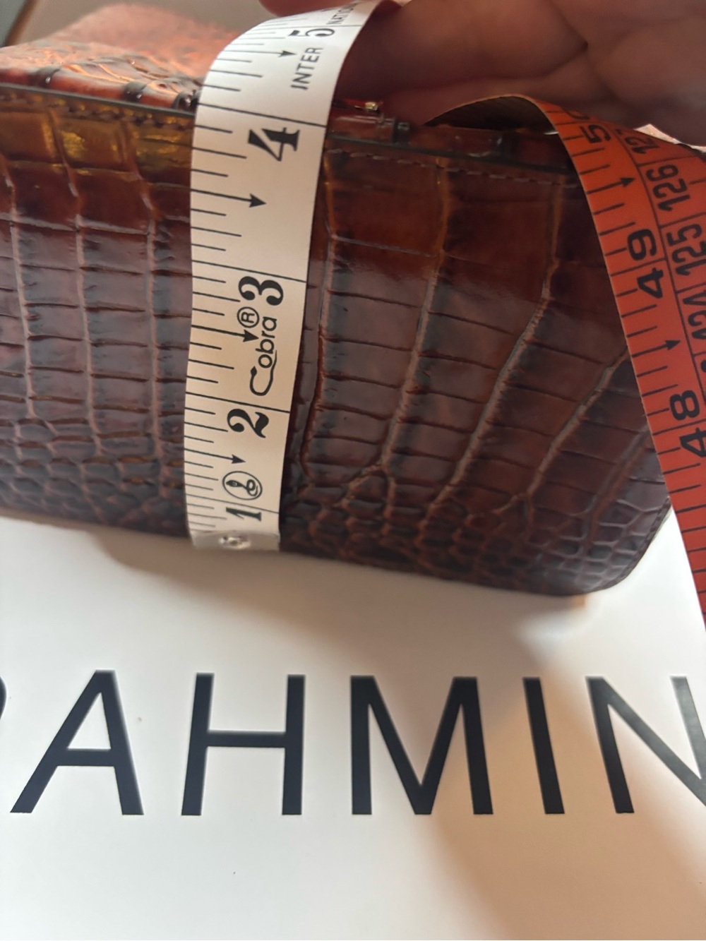 Brahmin Faith in Pecan in Croco-Embossed Leather Mini Bucket Bag - Picture 11 of 11